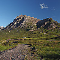 Buy canvas prints of Lagangarbh Hut and Buachaille Etive Mor by Maria Gaellman