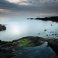Buy canvas prints of Rock pool by the Sound of Jura at Sunset by Maria Gaellman