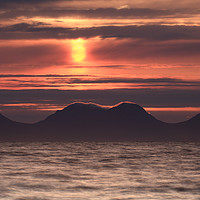 Buy canvas prints of Red Sunset over Sound of Jura by Maria Gaellman