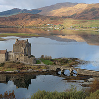 Buy canvas prints of Eilean Donan Castle in Autumn - Panorama by Maria Gaellman