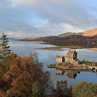 Buy canvas prints of Eilean Donan Castle in Autumn by Maria Gaellman