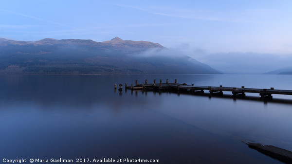 Misty Loch Lomond at Twilight Framed Print by Maria Gaellman