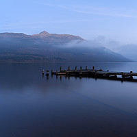 Buy canvas prints of Misty Loch Lomond at Twilight by Maria Gaellman