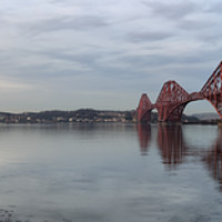 Buy canvas prints of Firth of Forth Bridges at Sunset (Panorama) by Maria Gaellman