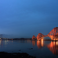 Buy canvas prints of Firth of Forth Bridges at Twilight - Panorama by Maria Gaellman