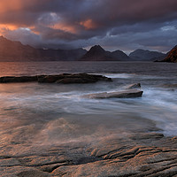 Buy canvas prints of Overcast Cuillins at Sunset by Maria Gaellman