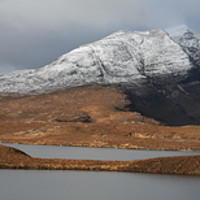 Buy canvas prints of Mountains from Knockan Crag - Panorama by Maria Gaellman