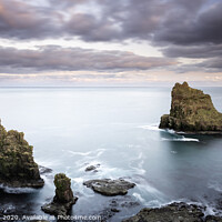 Buy canvas prints of Duncansby Sea Stacks at Sunset by Maria Gaellman