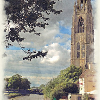 Buy canvas prints of Boston Stump Painting by Daves Photography