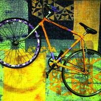 Buy canvas prints of BICYCLE ON THE WALL by Jacque Mckenzie
