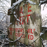 Buy canvas prints of Snowy Sign by Callum Cooper
