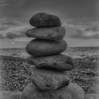 Buy canvas prints of  pebble tower by Images of Devon