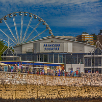 Buy canvas prints of  Torquay Princess Theatre and big wheel by Images of Devon