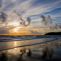 Buy canvas prints of Croyde Bay sunset by Images of Devon