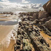 Buy canvas prints of Rock, sand and sea by Images of Devon