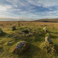 Buy canvas prints of Merrivale Stone Row by Images of Devon