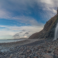 Buy canvas prints of Bucks Mills Waterfall and Beach by Images of Devon