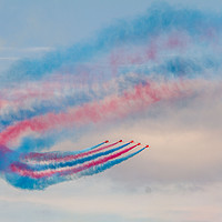 Buy canvas prints of The Red Arrows, Torbay 2018 by Images of Devon