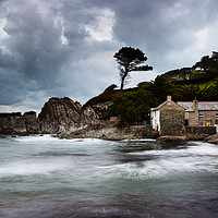 Buy canvas prints of A Stormy Looking Lee Bay, North Devon by Images of Devon