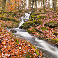 Buy canvas prints of Elan Valley Autumn Waterfall by Ian Collins