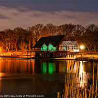 Buy canvas prints of The Lakeside by night by Ian Collins