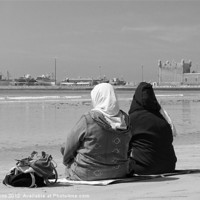 Buy canvas prints of Moroccan women on beach by Ian Collins