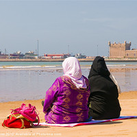 Buy canvas prints of Moroccan women on beach by Ian Collins