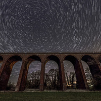 Buy canvas prints of Ledbury Viaduct Startrails by Ian Collins