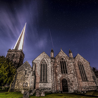 Buy canvas prints of  Ledbury Church Moonlight by Ian Collins