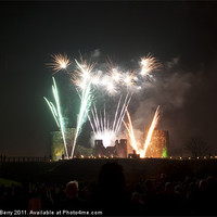 Buy canvas prints of Caerphilly Castle Fireworks by Andrew Berry
