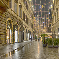 Buy canvas prints of Christmas in Via Dei Tornabuoni Florence  by Angela Wallace