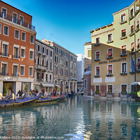 Buy canvas prints of Gondolas on the canals of  Venice by Angela Wallace