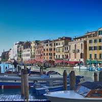 Buy canvas prints of Moored on a Venice canal by Angela Wallace