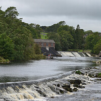 Buy canvas prints of Hydroelectric station  and weir at Linton falls by Angela Wallace