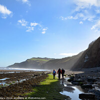 Buy canvas prints of Walking on the beach at Robin Hoods Bay by Angela Wallace