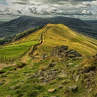 Buy canvas prints of Lose Hill Peak District HDR by Angela Wallace