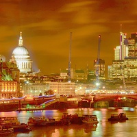 Buy canvas prints of London City scape HDR by Angela Wallace