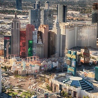Buy canvas prints of Las-Vegas hotels Ariel view by Angela Wallace