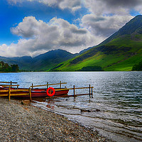 Buy canvas prints of LAKESIDE AT BUTTERMERE         by Angela Wallace