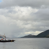 Buy canvas prints of Ferry on Loch Linnhe by Angela Wallace