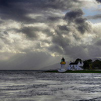 Buy canvas prints of Light House Loch Linnhe on a stormy day by Angela Wallace