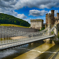 Buy canvas prints of Bridge at Conwy Castle by Angela Wallace