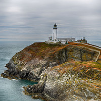 Buy canvas prints of South Stack cliffs and lighthouse by Angela Wallace