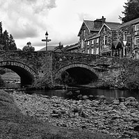 Buy canvas prints of Beddgelert black and whit by Angela Wallace