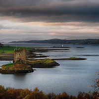 Buy canvas prints of Castle Stalker Scotland by Angela Wallace