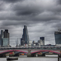 Buy canvas prints of London Cityscape with Blackfriars Bidge by Angela Wallace