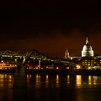 Buy canvas prints of St Paul's Cathedral at night  by Angela Wallace