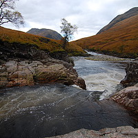 Buy canvas prints of The river at Glen  Etive by Angela Wallace