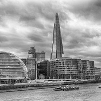 Buy canvas prints of  The Shard black and white by Angela Wallace