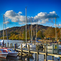 Buy canvas prints of Moored on Lake Windermere by Angela Wallace